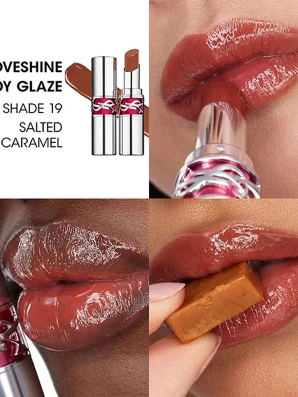 YSL Candy Glaze Lip Gloss Stick • NEW COLOR • 19 Salted Caramel • MINI